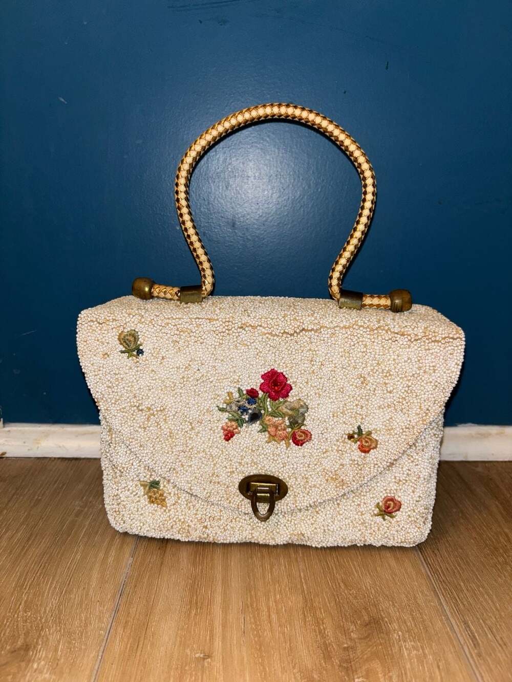Vintage hand beaded silk lined Midas of Miami collectors item ￼